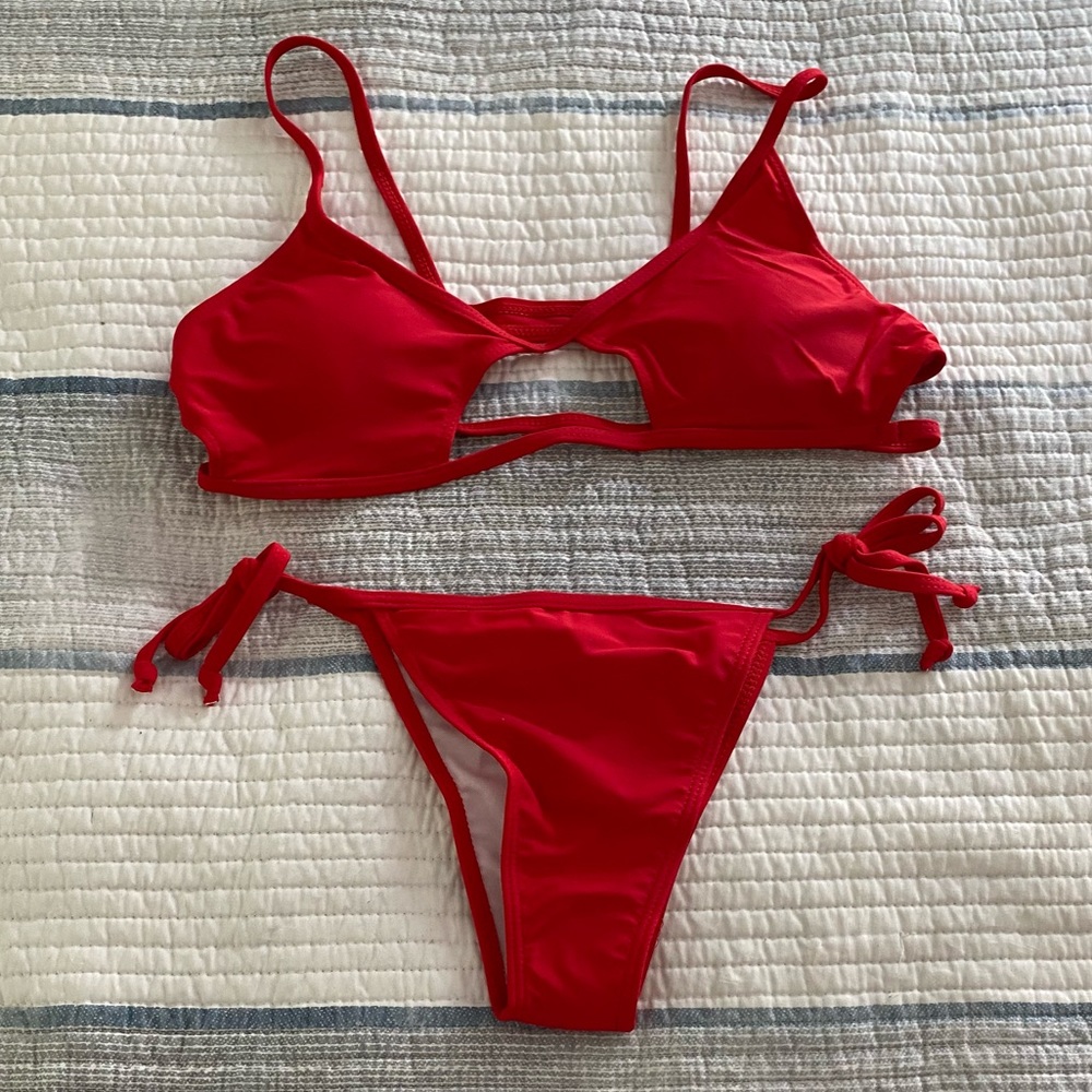 Sexy Red Strappy Bikini